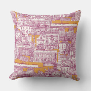 Penzance toile fuchsia clementine kussen