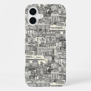 Penzance toile zwarte parel iPhone 16 plus hoesje