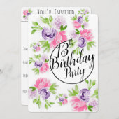 Peoney Cluster 13e verjaardag uitnodiging (Voorkant / Achterkant)