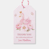 Peoni Swan Princess Birthday Dank u Labels Cadeaulabel (Voorkant)