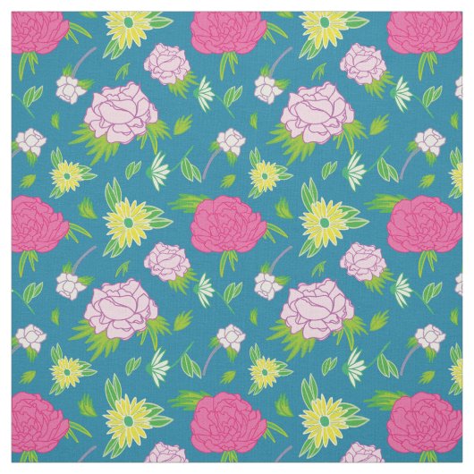 peonias y margaritas stof (Swatch)