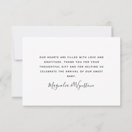 Peonie Eucalyptus Floral Love and Bedankt Baby (Achterkant)