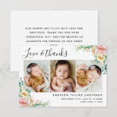 Peonie Eucalyptus Floral Love and Bedankt Baby (Voorkant / Achterkant)