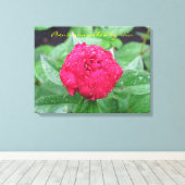 Peonie Na Regen Verpakt Canvas Afdruk (Insitu (Houten vloer))