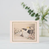 Peonies, 1935 door Louis Icart Briefkaart (Staand voorkant)