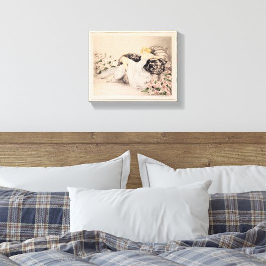 Peonies, 1935 door Louis Icart Canvas Afdruk (Insitu (Slaapkamer))