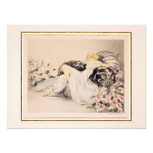 Peonies, 1935 door Louis Icart Foto Afdruk