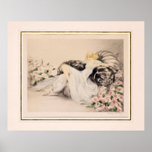 Peonies, 1935 door Louis Icart Poster