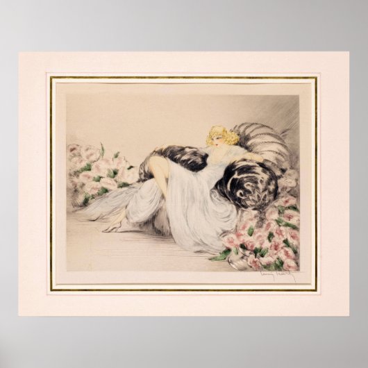 Peonies, 1935 door Louis Icart Poster (Voorkant)