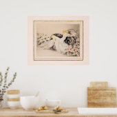 Peonies, 1935 door Louis Icart Poster (Keuken)