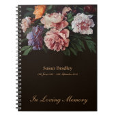 Peonies 1 Memorial Funeral Book Spiral NB Notitieboek (Voorkant)