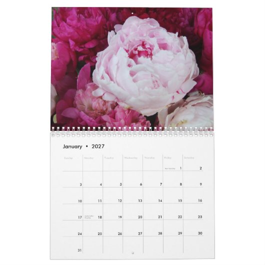 Peonies 2013 Flower Calendar Kalender (Jan 2027)