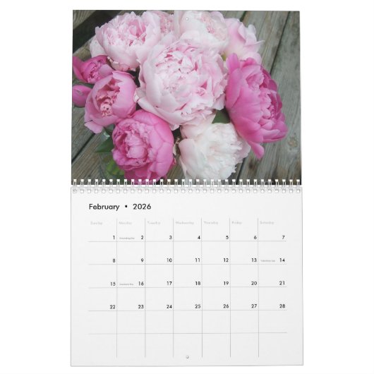 Peonies 2016 Agenda Kalender (Feb 2026)
