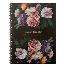 Peonies 3 Memorial of Funeral Guest Book Notitieboek