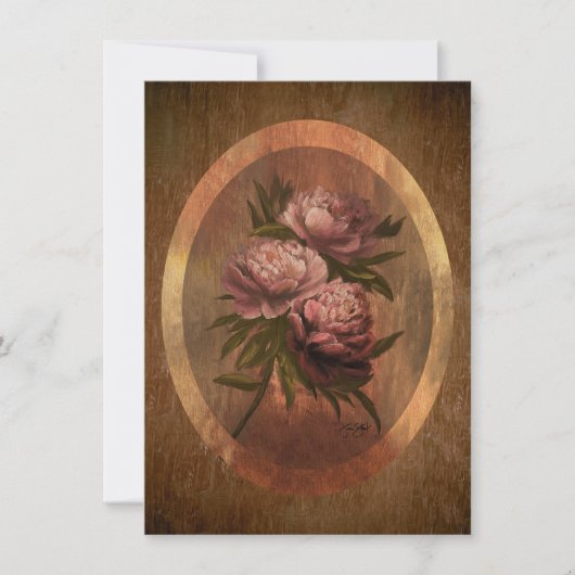 Peonies 4 x 5.6" kaart (Voorkant)