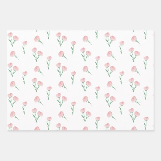Peonies alsjeblieft Gift Wrap Inpakpapier Vel (Voorkant)