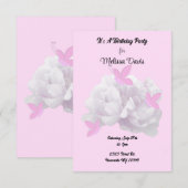 Peonies and Butterflies Birthday Invitation Kaart (Voorkant / Achterkant)