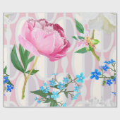 Peonies and forget-me-nots. Seamless backgroundart Cadeaupapier (Vlak)