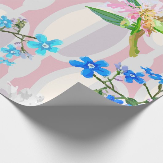 Peonies and forget-me-nots. Seamless backgroundart Cadeaupapier (Hoek)