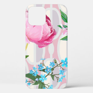 Peonies and forget-me-nots. Seamless backgroundart Case-Mate iPhone Case