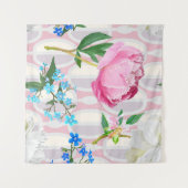 Peonies and forget-me-nots. Seamless backgroundart Wandkleed (Voorkant (horizontaal))