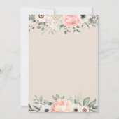 Peonies Anemones Blush Floral Waterverf Weddenscha Kaart (Achterkant)