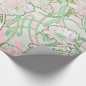 Peonies Art Nouveau Fine Art Cadeaupapier (Hoek)