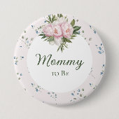Peonies Baby shower Button (Voorkant)