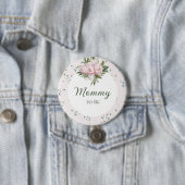 Peonies Baby shower Button (In situ)