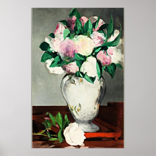 Peonies, beroemd schilderij van Edouard Manet Poster (Voorkant)