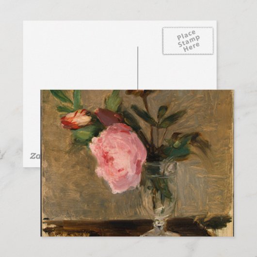 Peonies Berthe Morisot Fine Art Briefkaart (Voorkant / Achterkant)