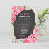 Peonies + Birch baby sprinkhaan + luidop Kaart (Staand voorkant)