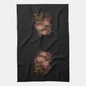 Peonies Black Theedoek (Verticaal)