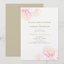 Peonies Blush Gold Elegant modern Classic Weddensc