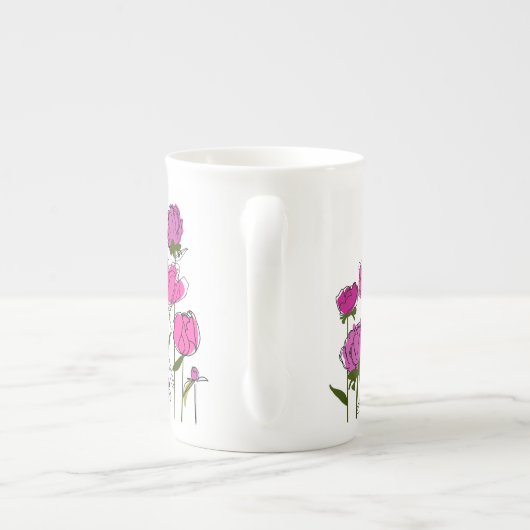 Peonies Bone China Mok (Achterkant)