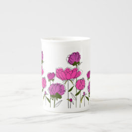 Peonies Bone China Mok