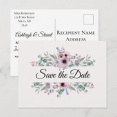 Peonies Border. Briefkaart (Voorkant / Achterkant)