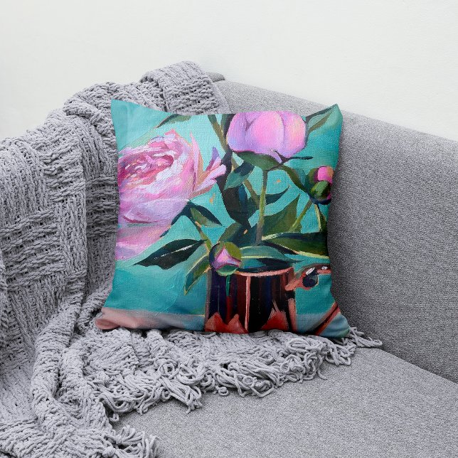 Peonies bouquet Pillow Kussen (Creator heeft geüpload)