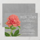 Peonies Bridal Shower Invitations Kaart (Voorkant / Achterkant)