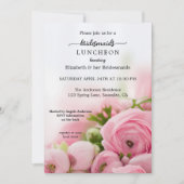 Peonies Bridesmaid Luncheon Invitation Kaart (Voorkant)