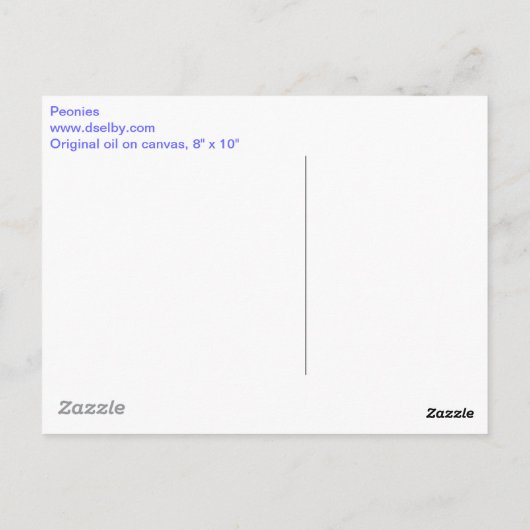 Peonies Briefkaart (Achterkant)