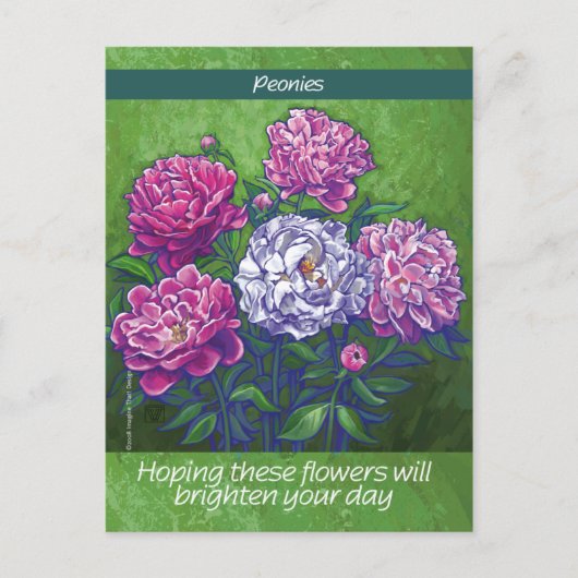 Peonies Briefkaart (Voorkant)