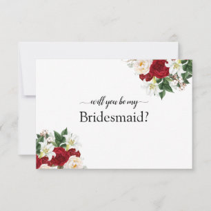 Peonies Burgundy zal je mijn Bridesmaid-kaart zijn Bedankkaart