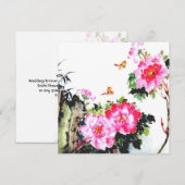 Peonies & Butterflies/All-Occasion Custom Invitae Kaart (Voorkant / Achterkant)