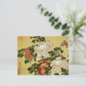 Peonies & Butterflies Hokusai Briefkaart (Staand voorkant)