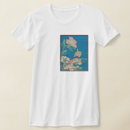 Peonies & Canary by Hokusai T-shirt (Laagn)