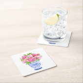 Peonies Chinoiserie Vase Kartonnen Onderzetters (Insitu)