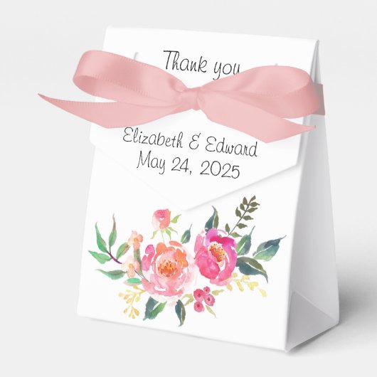 Peonies dank u bedankdoosjes (Voorkant Zijde)