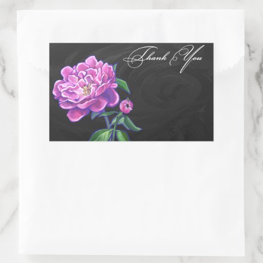 Peonies Dankuwel Rechthoekige Sticker (Tas)