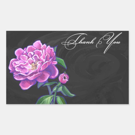 Peonies Dankuwel Rechthoekige Sticker (Voorkant)